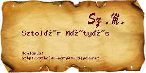 Sztolár Mátyás névjegykártya