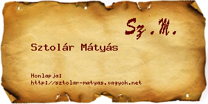 Sztolár Mátyás névjegykártya